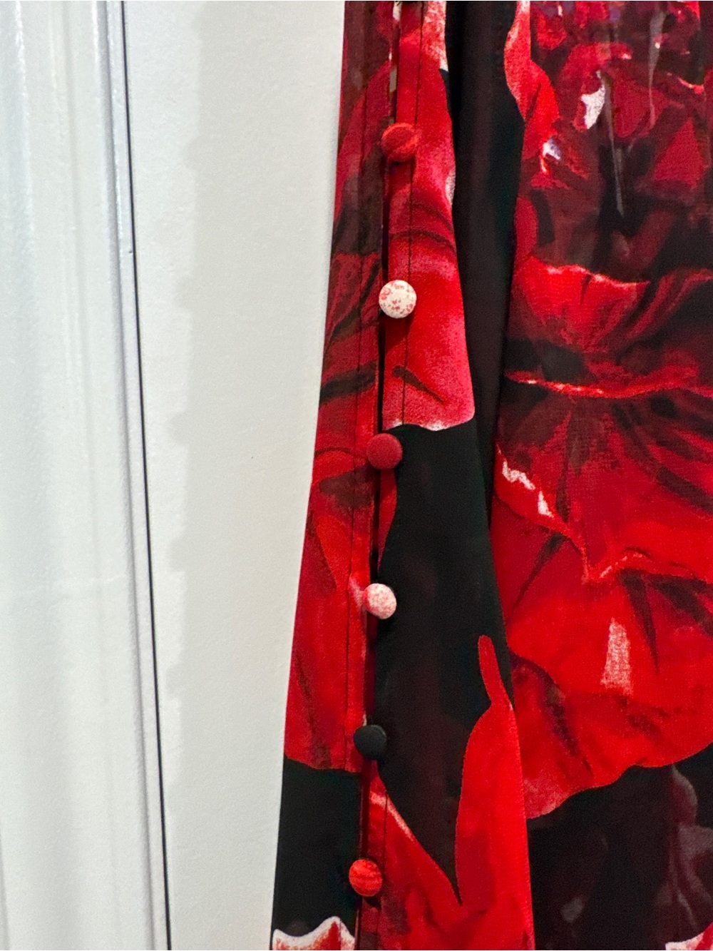 White House Black Market red/Black Sheer Blouse and Tank with Red Floral Print - Picture 10 of 10
